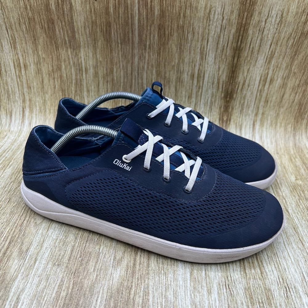 OluKai Moku Pae Men's Size 10 Slip On Blue Mesh Shoes Low Top Sneakers